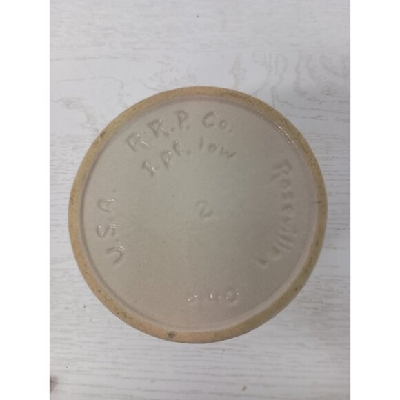 VTG Robinson Ronsbottom RRP Pottery Cow Crock Roseville Ohio 2 QT Jar Country - Picture 8 of 11